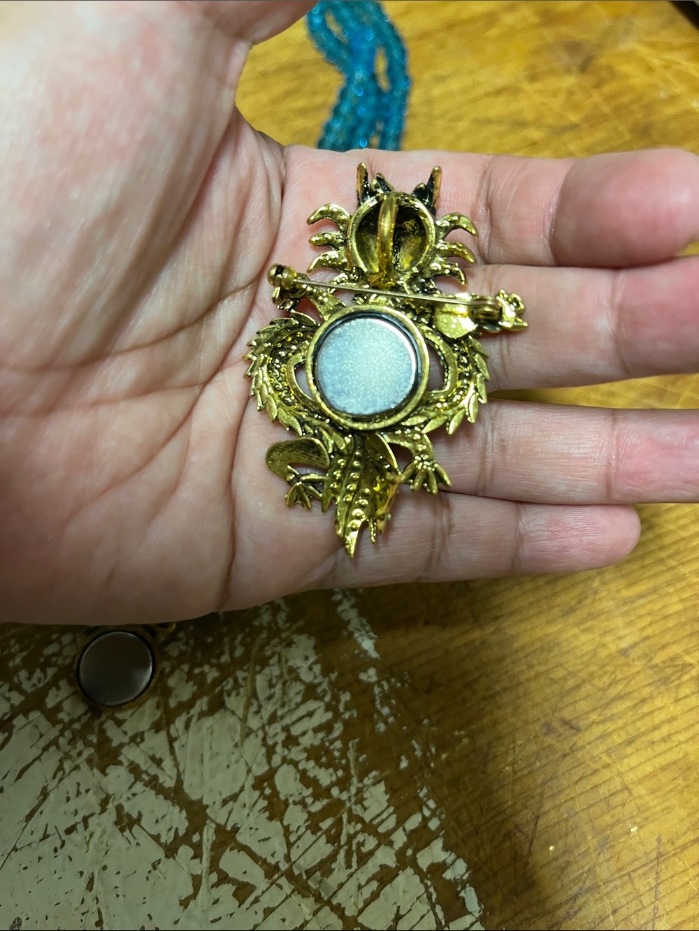 Multi-Strand Teal Crystal” Bearded Dragon”-Statement Necklace - Unbranded - Picture 9 of 10